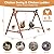 PETSFIT Wooden Solid Chicken Perch & Roosting Bars with 2 Swings, 50"x30"x34" Coop Toy for 6–8 Hens, Multi-Level Stand Encourages Exercise & Natural Behavior, Easy to Assemble & Clean,Outdoor Use