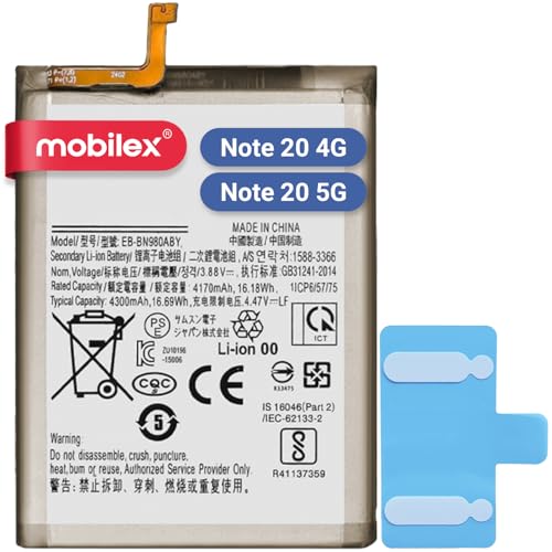 MOBILEX® Batería EB BN980ABY para Samsung Galaxy Note 20 / Note 20 5G | 4300mAh   OEM | Interna Repuesto con Adhesivo | Capacidad Original