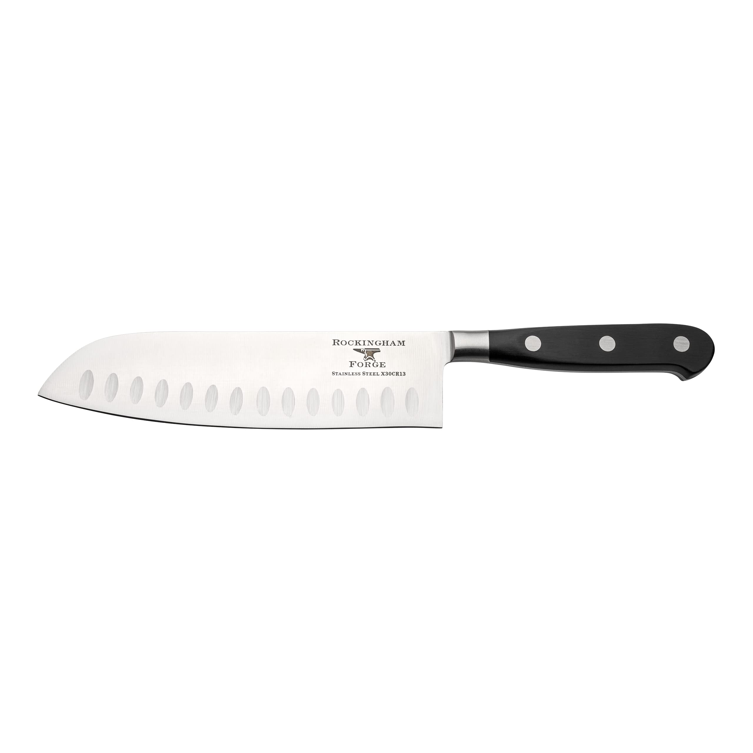 Rockingham Forge FRF 18cm Santoku Knife, Fully Forged, Pakkawood Handle, Rosewood, 9009SK/7