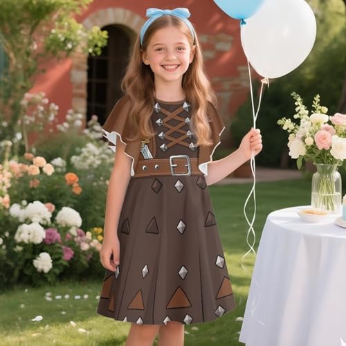 Vestido corto de manga con volantes para niñas miniatura 3