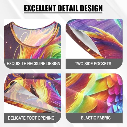 Dragon Flames Rainbow Pajama Set Short Sleeve Summer Pajamas Shorts Sets PJ Clothes Set Soft 5Y4