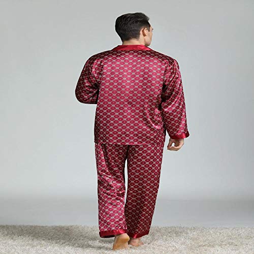 STJDM Camicia da Notte,Pigiama da Uomo in Raso Set...