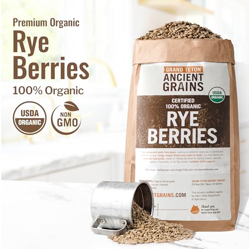 Grand Teton Ancient Grains - 100% USDA Organic Rye Berries, Rye Berry Grain, Rye Grain Organic Excellent for Sprouting, Rye Grain for Milling into Flour for Baking, Plastic-Free Paper Bag, 5lbs - Image 3