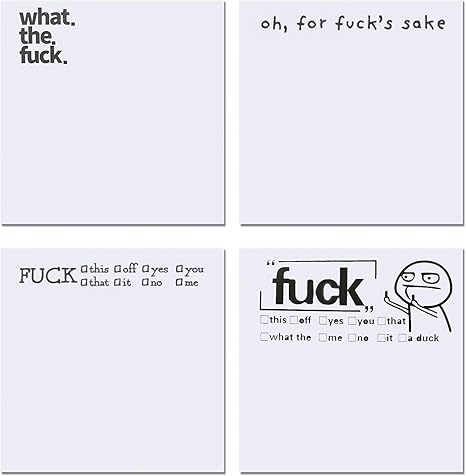 Funny Sticky Note, 4 Pieces Novelty Memo Pads Sticky Note, Funny Office Supplies, Current Mood Sticky Note Tabs, Office Desk Accessory Gifts (Style 2)