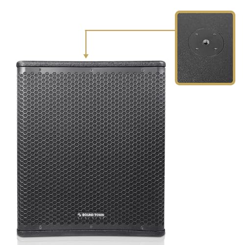 Image of Sound Town Oberon Series 15 inch 1400W Powered PA /DJ Subwoofer with Class-D Amplifier, LPF and Selectable DSP Output Modes, 4 inch Voice Coil, 100 oz Magnet, Birch Plywood, Black (OBERON-15SPW)