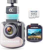 Vista 9 de UltraDash Dash Cam, soporte de carga magnética, sensor de imagen nocturna HDR de alta gama, lente gran angular de 6 capas de vidrio F1.8 de 140