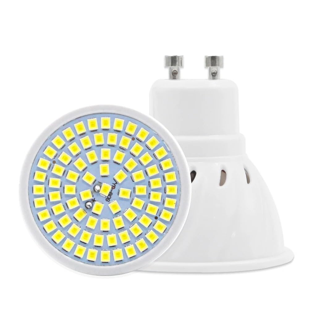HHF Iluminación del hogar, Paquete de 50, lámpara de foco LED AC220V GU10 SMD2835 48/60/80 LED lámparas LED bombilla for el hogar(Warm White,GU10 80LEDs)