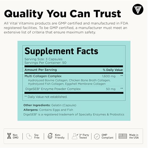 Image of Vital Vitamins Multi Collagen Peptides Complex for Women & Men, 2-Pack