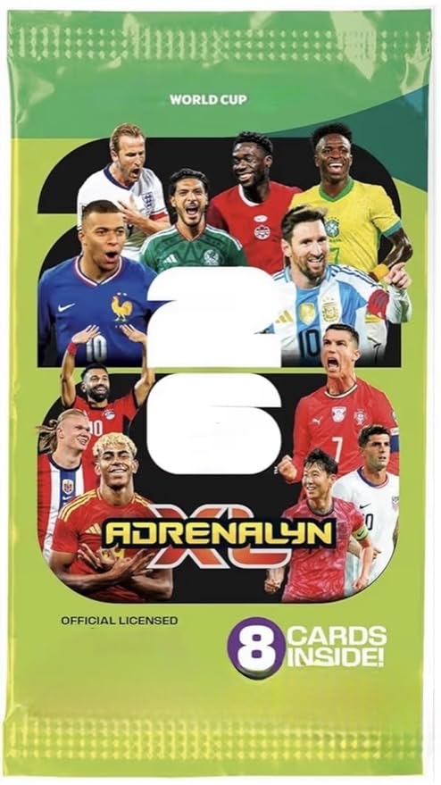 Adrenalyn XL 2026 World Cup Pack of 8 Soccer Cards Look for Top Stars Like Ronaldo, Messi, Yamal and...