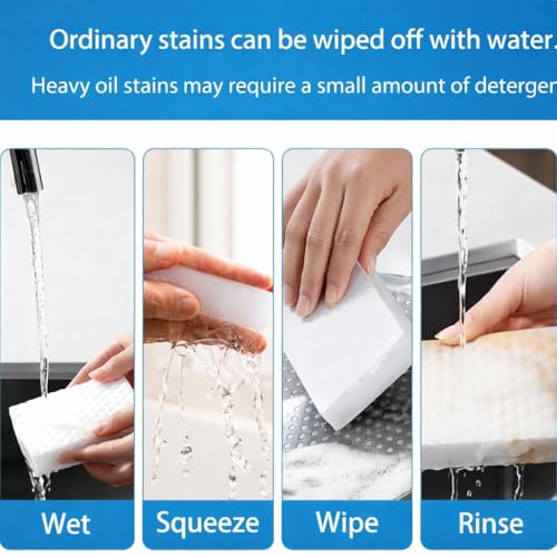 Image of Magic Eraser Sponge Pack of 10 | Multipurpose Melamine Cleaning Sponge | Removes Tough Stains with Water Only | Kitchen, Bathroom, Walls, Shoes Cleaner | Chemical-Free Foam Cleaner