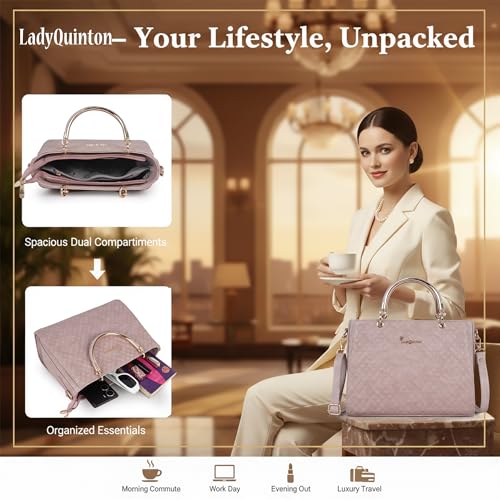 Image of Lady Quinton Quilted Handbag with Detachable Shoulder Strap