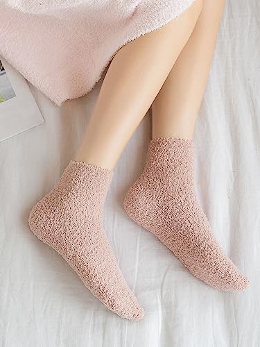 Verdusa Women's 7 Pairs Fuzzy Socks Winter Warm Cozy Plush Sleeping Socks2