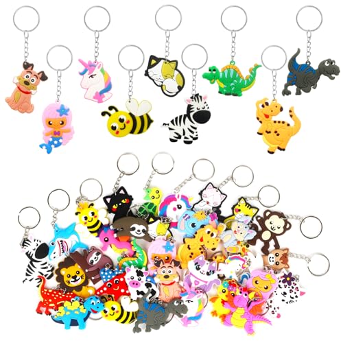 GUDOTRA 36 Piezas Llaveros infantiles de Animales Regalos