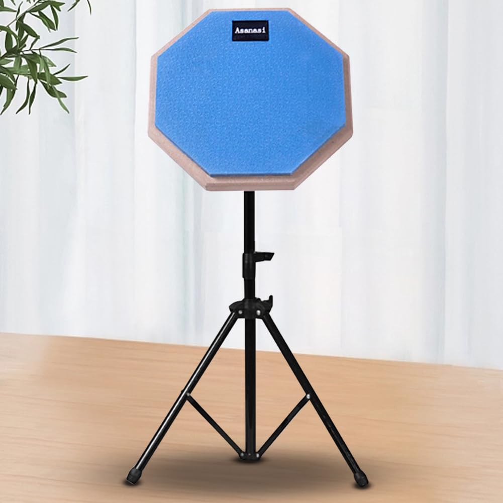 Almohadilla de práctica de tambor de madera de caucho de 8 pulgadas con soporte ajustable Almohadilla de práctica de tambor Almohadilla de entrenamiento de práctica absorbente de go