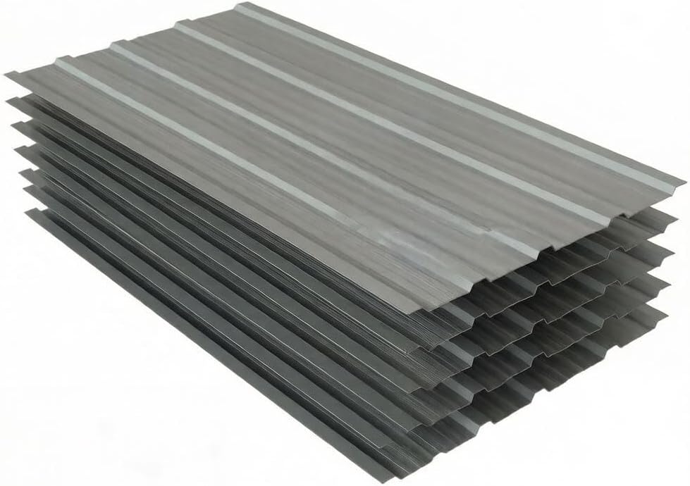 ZOZIJIU Galvanized Steel Corrugated Metal Roof Panels 20 Pack 42.52x16.77in Grey for Sheds Gazebos Garages