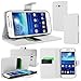 Produktbild ebestStar - kompatibel mit Samsung Galaxy Grand 2 Hülle G7105 G7102 G7100 Kunstleder Wallet Case Handyhülle [PU Leder], Kartenfächern, Standfunktion, Weiss [Phone: 146.8 x 75.3 x 8.9mm, 5.25'']