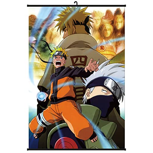 BESTZY Naruto Poster Naruto Wallscroll Anime Pintura Colgante Pancarta Decorativa para Pared,...