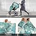 Dragonflies Teal and Leaves Baby Car Seat Cover & Nursing Cover - Breathable Stretch Multi-Use Cover for Breastfeeding, Stroller Sunshade & Infant Carrier