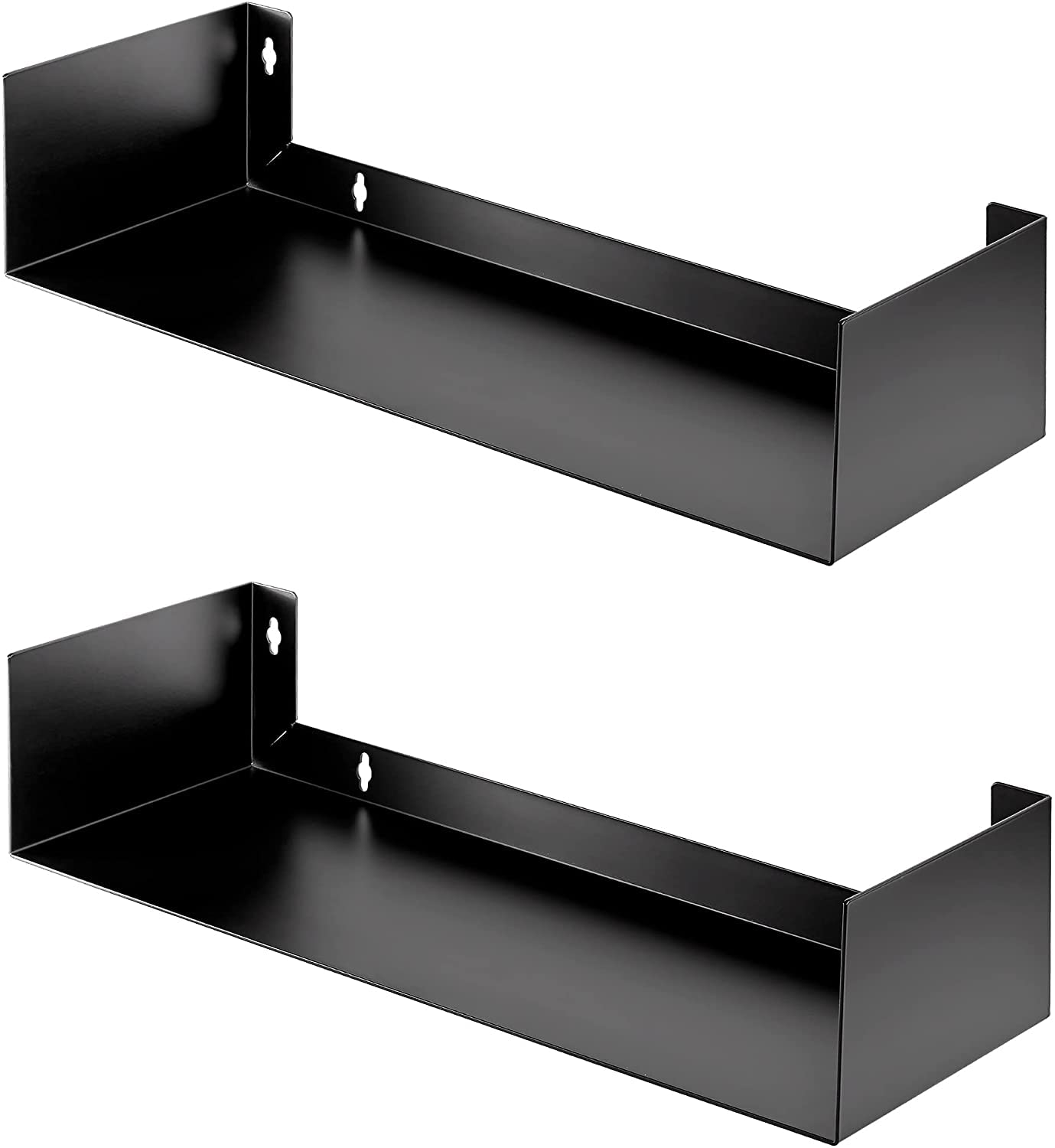 SHIOK DECOR Metal Floating Bookshelf | Heavy Duty Wall Mounted Book Organizer | Metal Shelves Holder for Books| Large Size - Black - Pack of 2-image-38