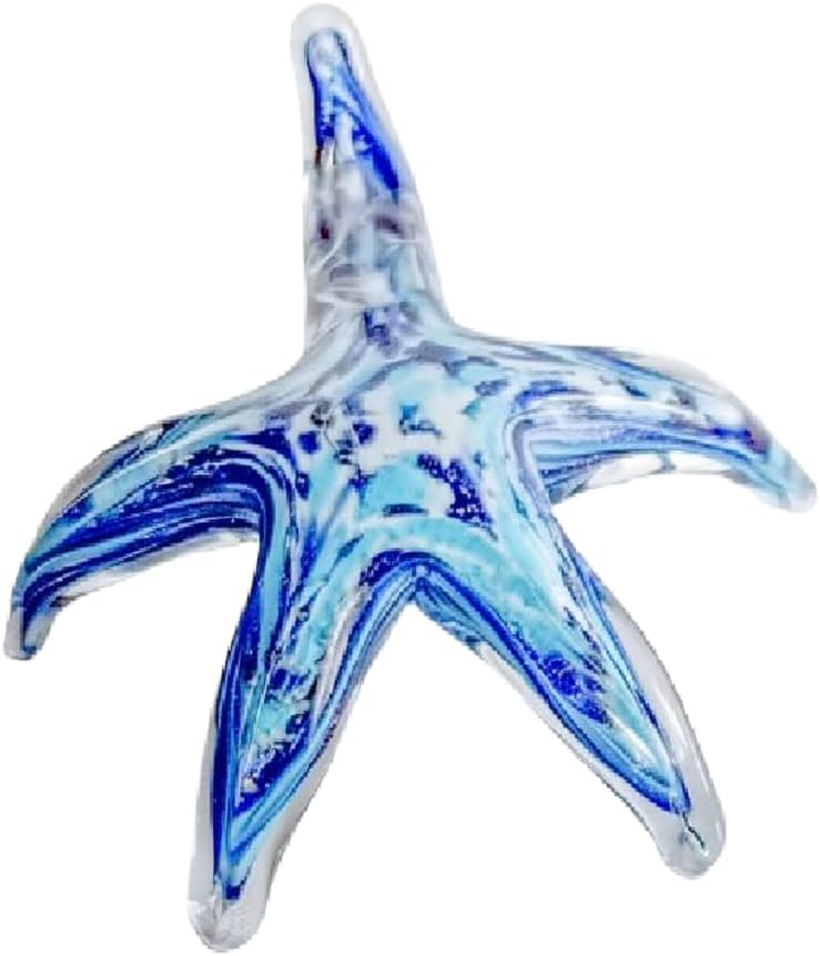 Glass Tabletop Figurine, Blue Starfish 5.5 Inches