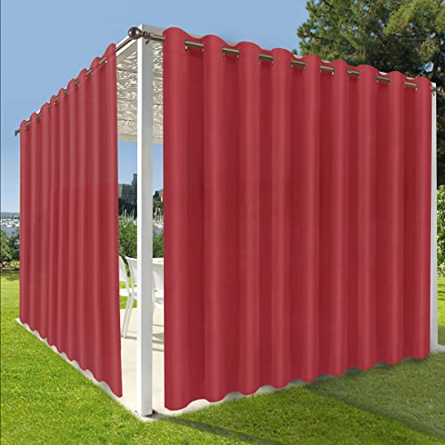 OutdoorLines Waterproof Outdoor Curtains for Patio-Privacy Sun Blocking Grommet Curtain Panel Weatherproof, UV Resistant Curtains for Gazebo, Front Porch, Pergola Burgundy 150W x 95L Inch 1 Panel