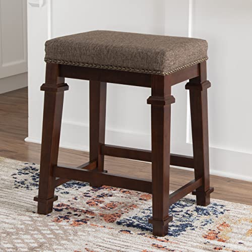 Linon Kennedy Backless Tweed, Brown Counter Stool, #TOP1