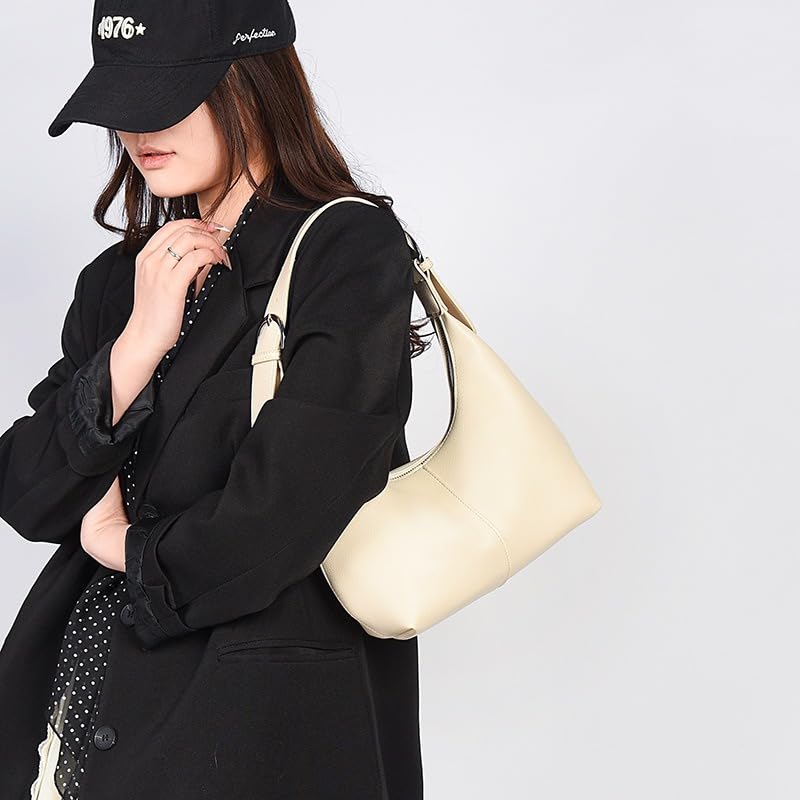 Women Trendy Crescent Shoulder Bags Soft Vegan Leather Hobo Bags Tote Handbag Slouchy Top-Handle Bag BGUS-13-04