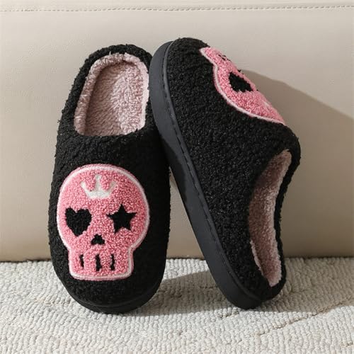 Halloween Slippers For Women 2025 Womens and Mens Holiday Christmas Slipper Indoor Bedroom Soft Cozy Home Fluffy Warm Fleece Slides Non-Slip Plush Slip-on Winter House Shoes4