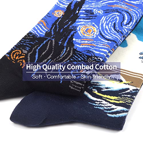 WeciBor Men's Dress Cool Colorful Fancy Novelty Funny Casual Combed Cotton Crew Socks