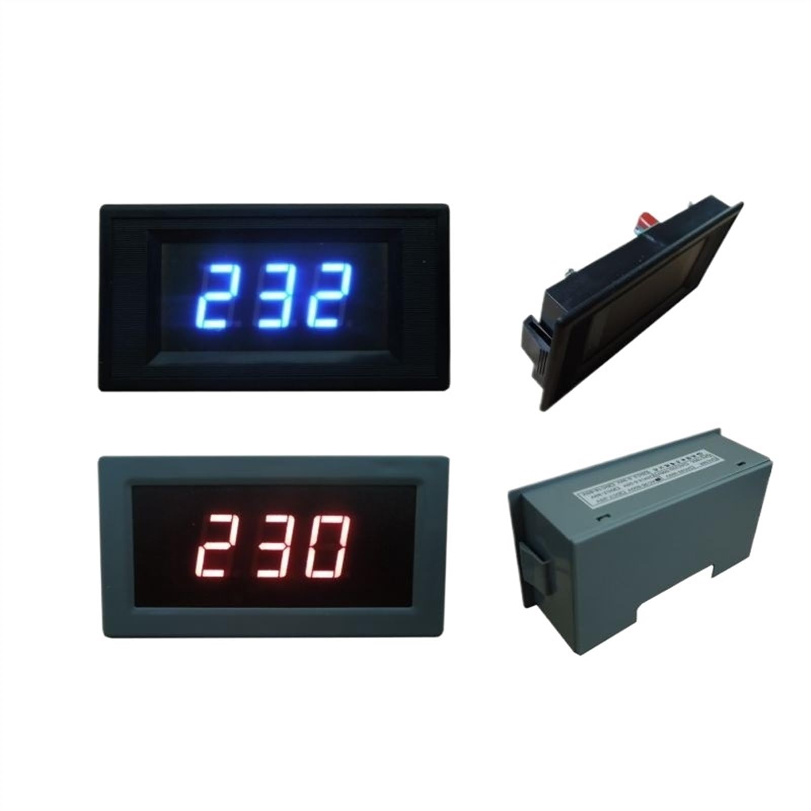 SBSSYVLMV AC30-500V LED Digital AC Voltmeter Voltage Meter 110 220V 230V 380V Volt Panel Detector Monitor(Semi-closed (Red))