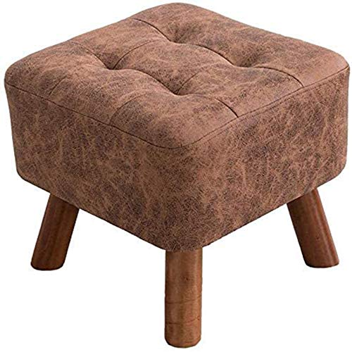 Banc en bois confortable avec assise en chiffon doux marron