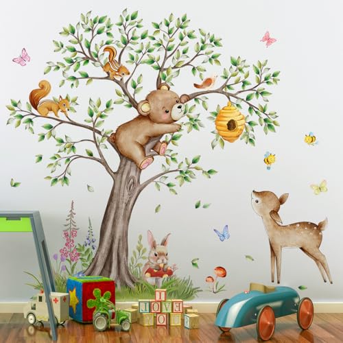 Vinilos decorativos de árbol y animales para pared infantil miniatura 5