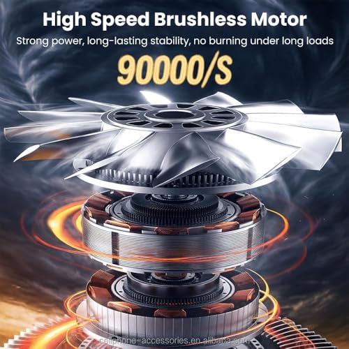 Image of X8 Turbo Jet Air Blower, 100,000 RPM High-Speed Brushless Motor Electric Air Duster, 5-Speed Cordless Mini Blower with LED Light & Digital Display for Car, PC Cleaning, Camping & Outdoor Use