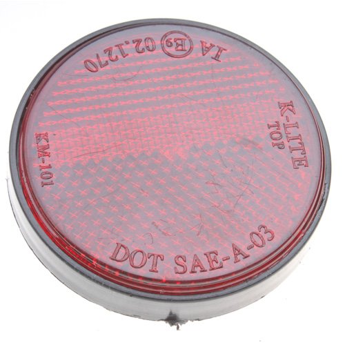 MC^MP Red Round Reflector For Motorcycle ATV Scooter Dirt Bike Go Kart Moped 4 Wheeler