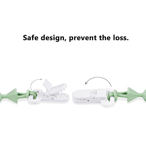 Miniatura 3 de PandaEar Paquete de 7 clips de silicona para chupete, soporte para chupete con diseño de una sola pieza