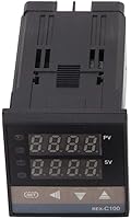 Vista 5 de Kit de controlador de temperatura, AC110V-240V 32.0-752.0 °F REX-C100 Digital LED PID Termostato controlador de temperatura con termopar K y 1 x Max