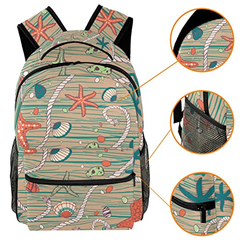 Sac à dos de voyage multicolore 29.4x20x40cm étoile de mer - 3