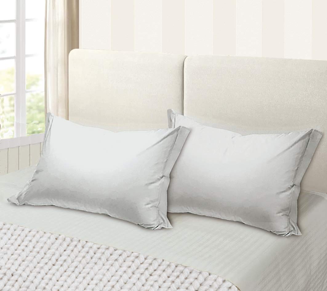 Plain Dyed 100% Pure Cotton Pillowcases, Pack of 2 with Envelope Closure, Soft, Lightweight, Breathable, Size: 52 x 82 cm (Cream) - Image 2