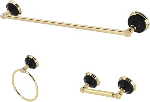 Miniatura 6 de Kingston Brass BAK911148C Water Onyx - Juego de accesorios de baño, cromo pulido
