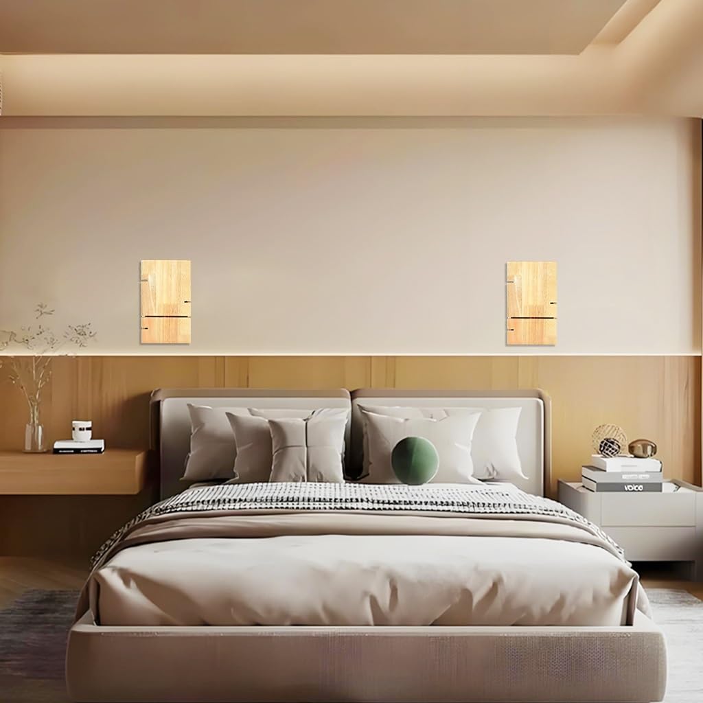 Moderna Lampada Da Parete Creativa Nordica E27 Scatola Quadrata Di Legno Semplice E Squisita Luce Da Camera Da Letto E Corridoio