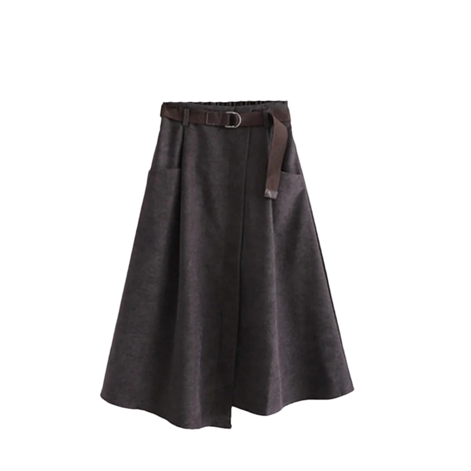 Donne Estate Moda Tinta unita Vita Alta Casual A-Line Mid-Polpaccio Irregolare Gonne Femminile
