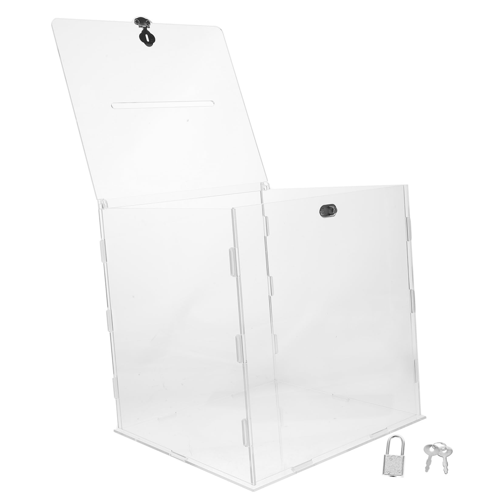 ERINGOGO Box Wedding Card Box Wedding Decor Elegant Trading Bride Place Wedding Keepsake Charity Bridal Shower Wishing Frosted Key Survey Clear Quince Party White Acrylic