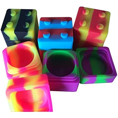 Gentcy 11ml 50Pcs Silicone Container Concentrate Storage Square Silicone Jar $0.77/pcs Cover