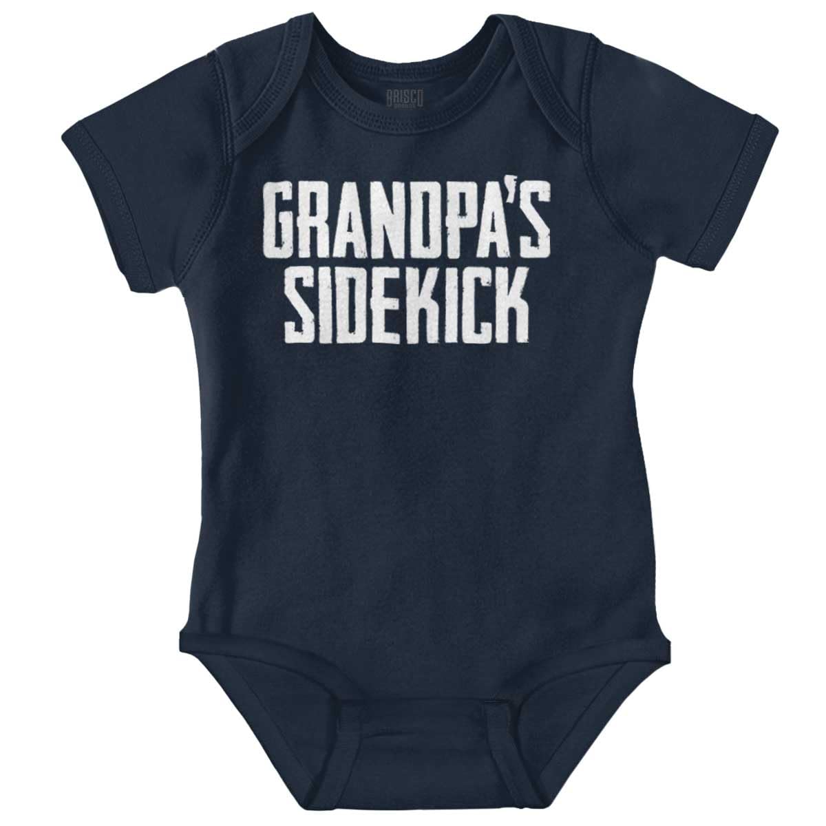 Brisco Brands Grandpa Sidekick Cute Funny Grandkids Baby Romper Boys or Girls
