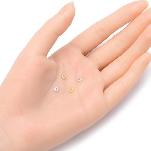 Miniatura 2 de Adabele - 20 cuentas sueltas redondas pequeñas de plata de ley de 0.157 in (0.16 pulgadas), espaciador de cuentas sueltas (agujero de 0.079