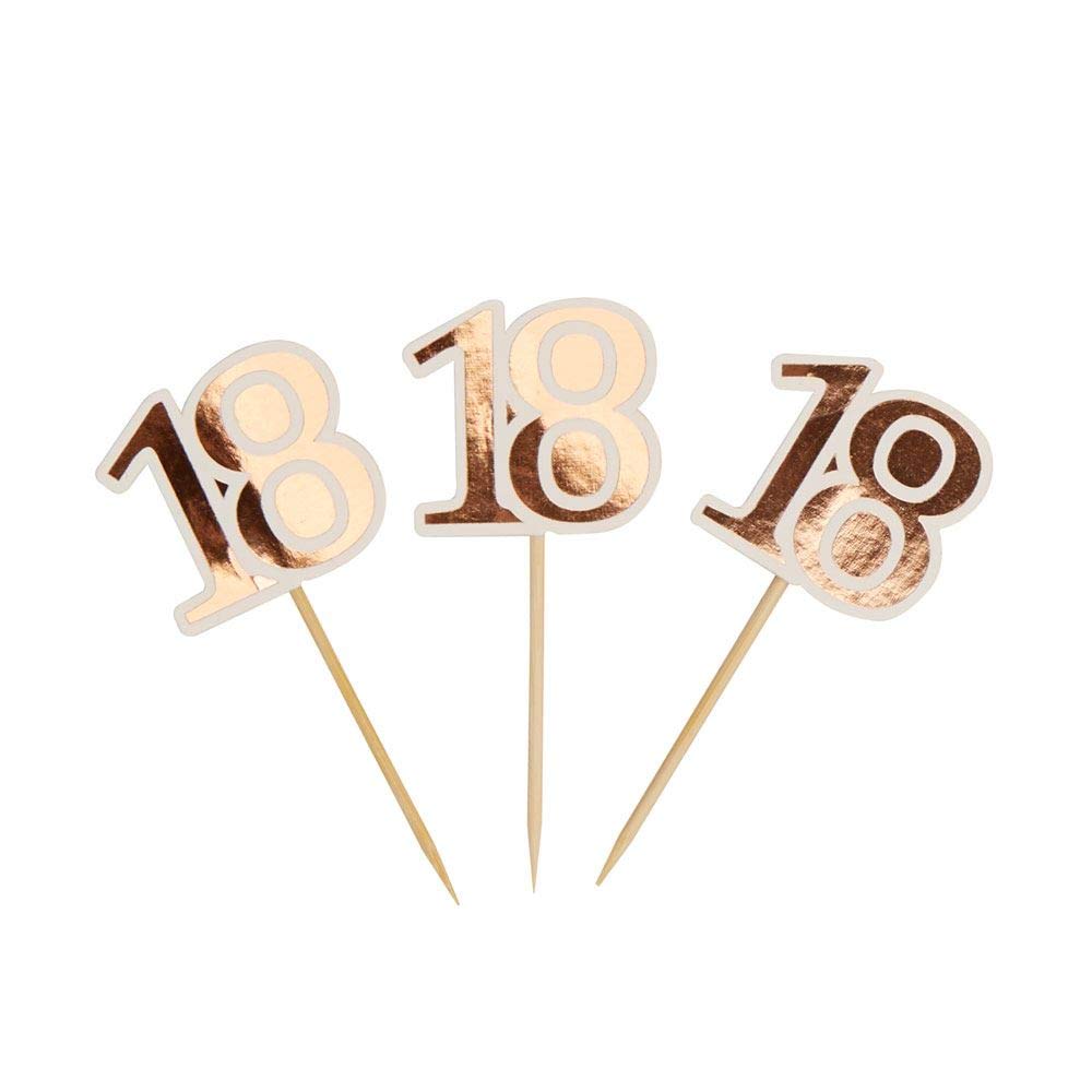 Neviti 778289 - Pirottini Per Cupcake Oro Rosa, Confezione Da 10, Tema Festa 18° Compleanno, In Carta