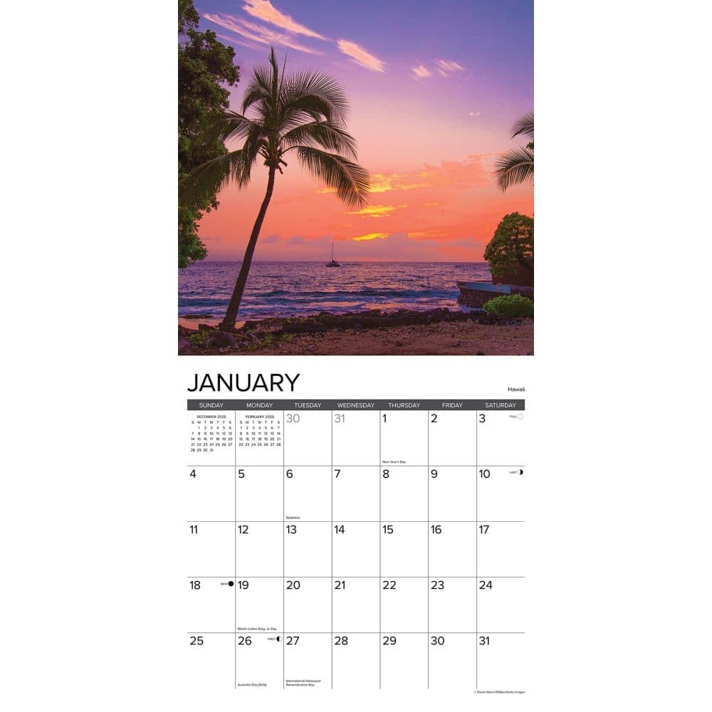 Ah, The Beach! Calendario de pared 2026 de 12 x 12 pulgadas