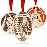 Personalized Sports Christmas Ornament - Custom Acrylic Ornament with Name for Boys & Boyfriends - Unique Golf, Baseball, Basketball & American Football Holiday Keepsake Gift