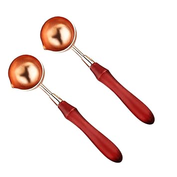 YISHIYI Wax Sealing Spoon, Wax Furnace Tool for Melting Wax Seal Sticks, Sealing Wax Beads, for Wedding Wax Envelope Seal Stamp (wood2)