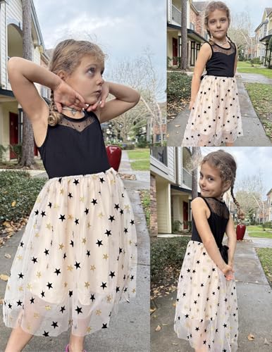 Image of Arshiner Girls Dresses Formal Party Wedding Tulle Sleeveless Contrast Mesh High Low Dress with Belt